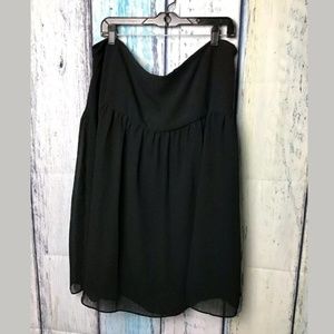 George Womens Plus Black Lined Skirt (D)